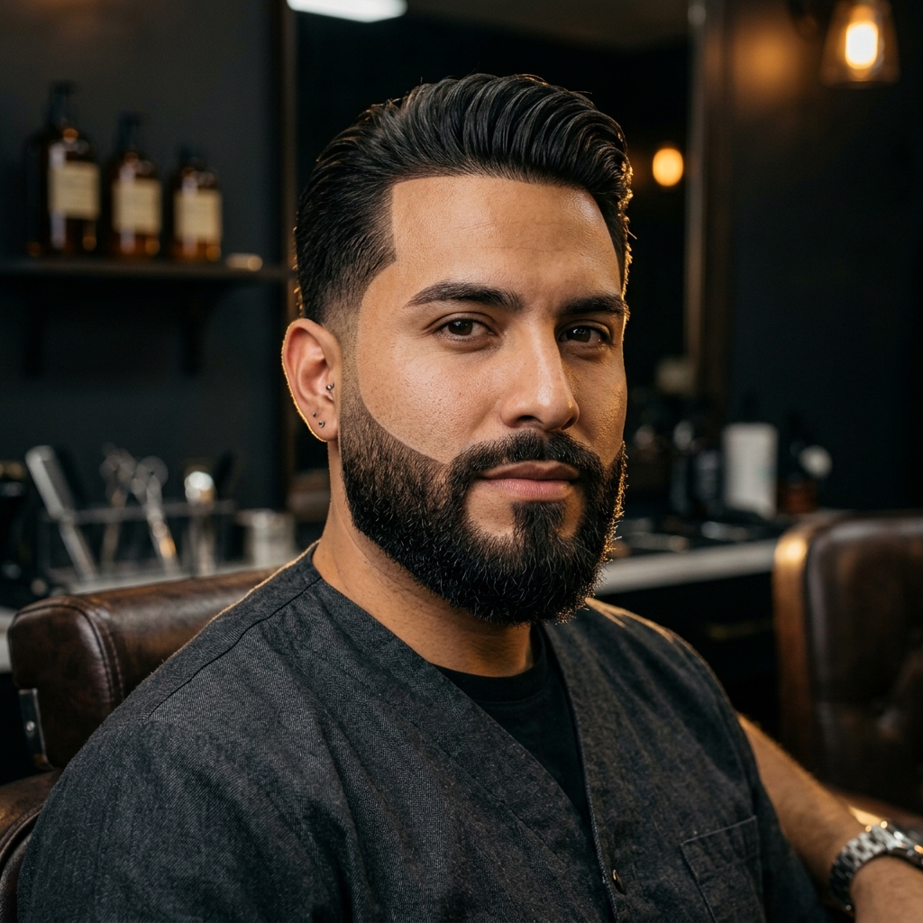 Barba perfilada y diseñada